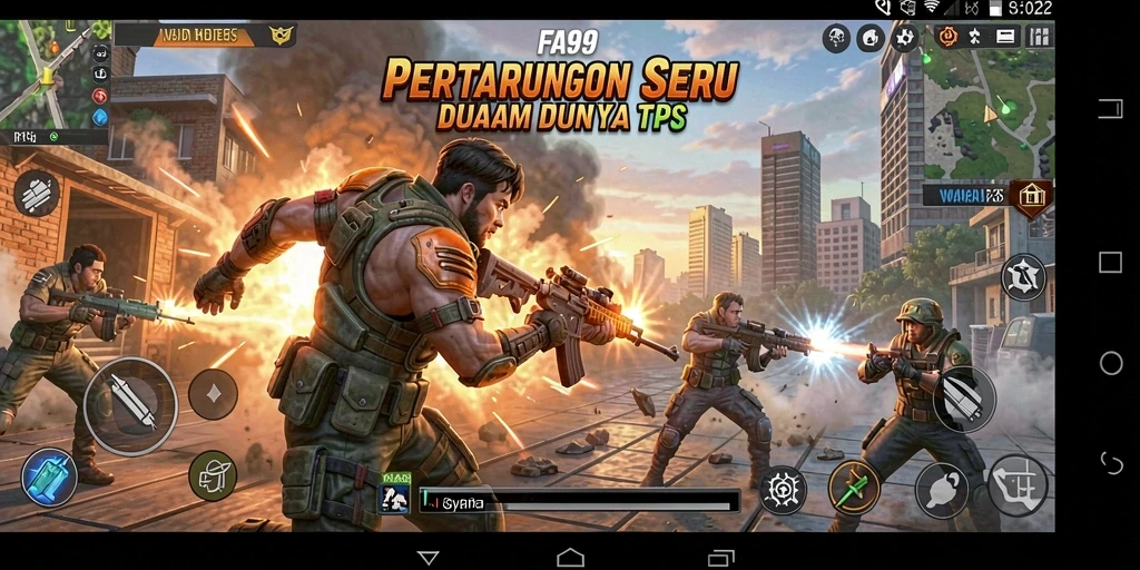 Tampilan seru pertempuran dalam game TPS FA99.