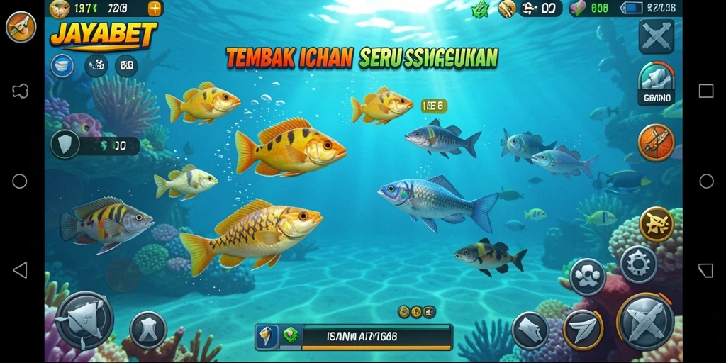 Tampilan gameplay seru JAYABET saat menembak ikan.