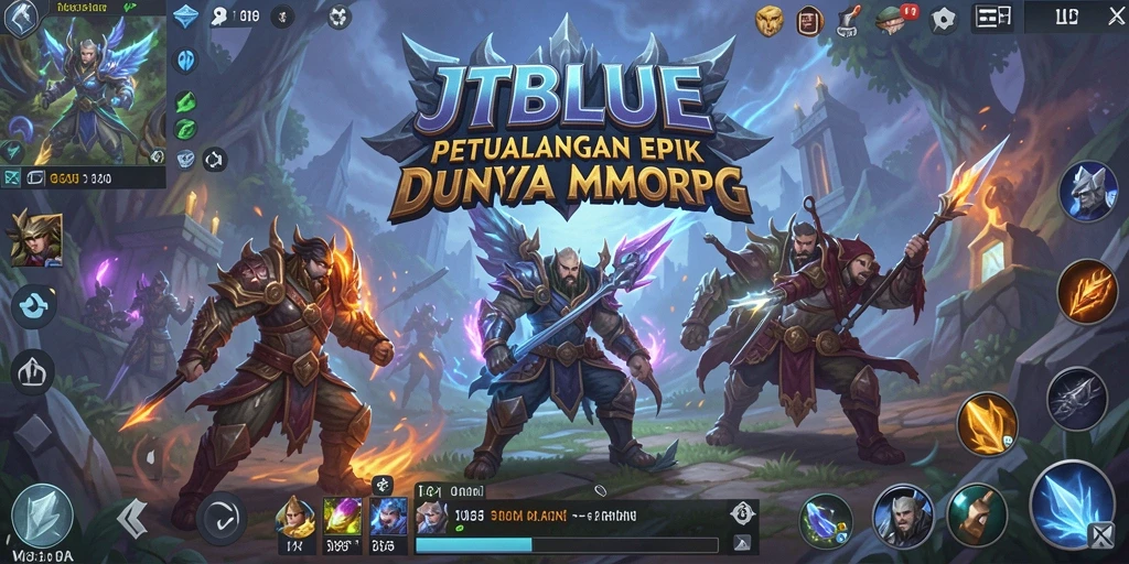 Tampilan gameplay JTBLUE yang penuh aksi dan strategi dalam dunia MMORPG.