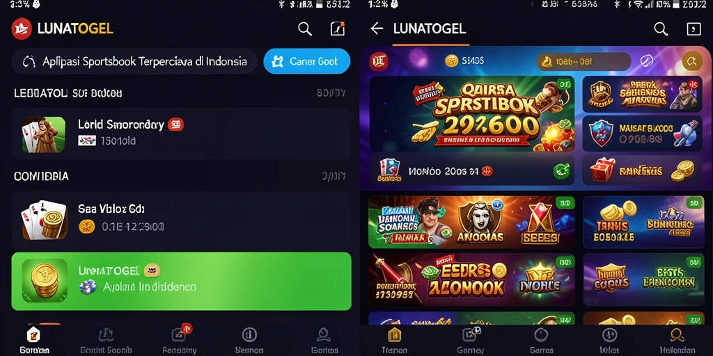 Gameplay LUNATOGEL menampilkan taruhan olahraga yang menarik dan interaktif.