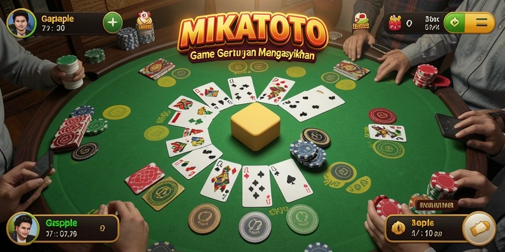 Gameplay seru Gaple di MIKATOTO dengan teman-teman.