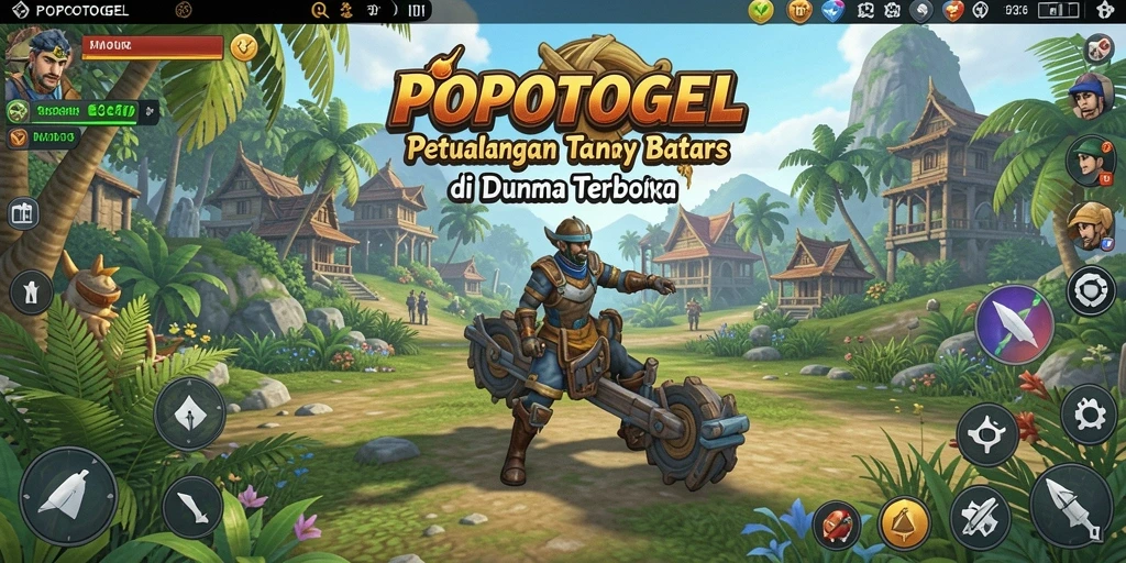 Tangkapan layar gameplay <strong>POPOTOGEL</strong> menampilkan petualangan di dunia terbuka yang luas.