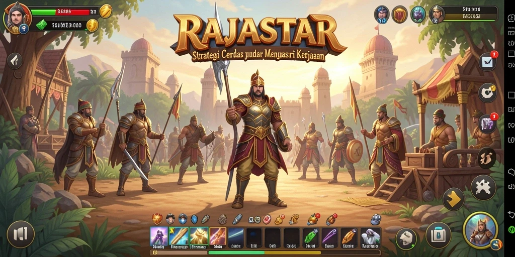 Tampilan dinamis dari pertempuran strategi RAJASTAR yang penuh aksi.